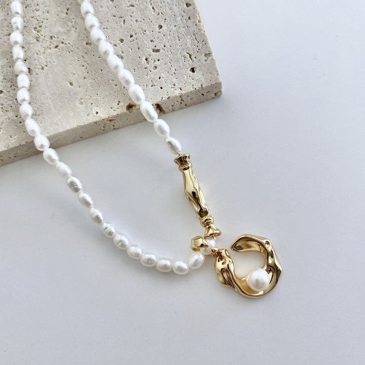 Luxurious Gold Plated Pearl Necklace - EVERLIA STUDIO