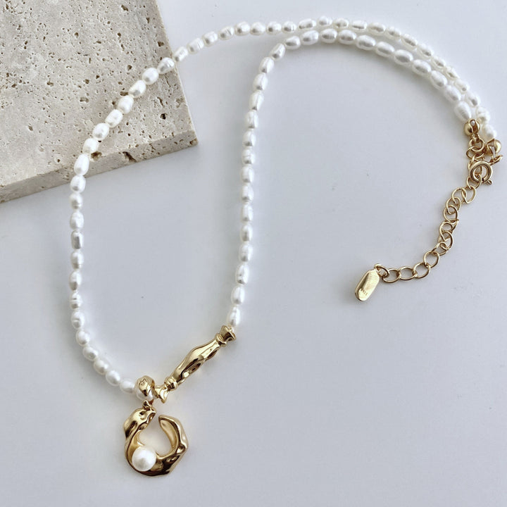 Luxurious Gold Plated Pearl Necklace - EVERLIA STUDIO