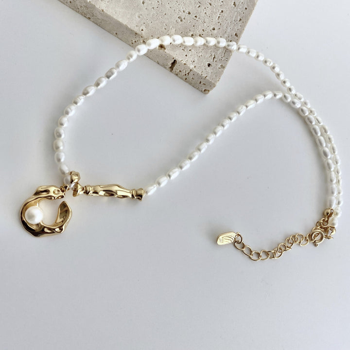 Luxurious Gold Plated Pearl Necklace - EVERLIA STUDIO