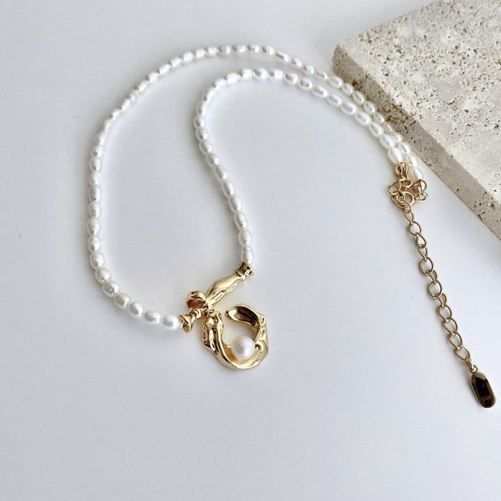 Luxurious Gold Plated Pearl Necklace - EVERLIA STUDIO