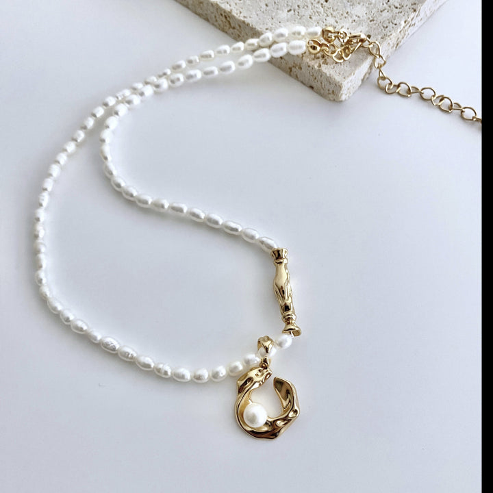 Luxurious Gold Plated Pearl Necklace - EVERLIA STUDIO