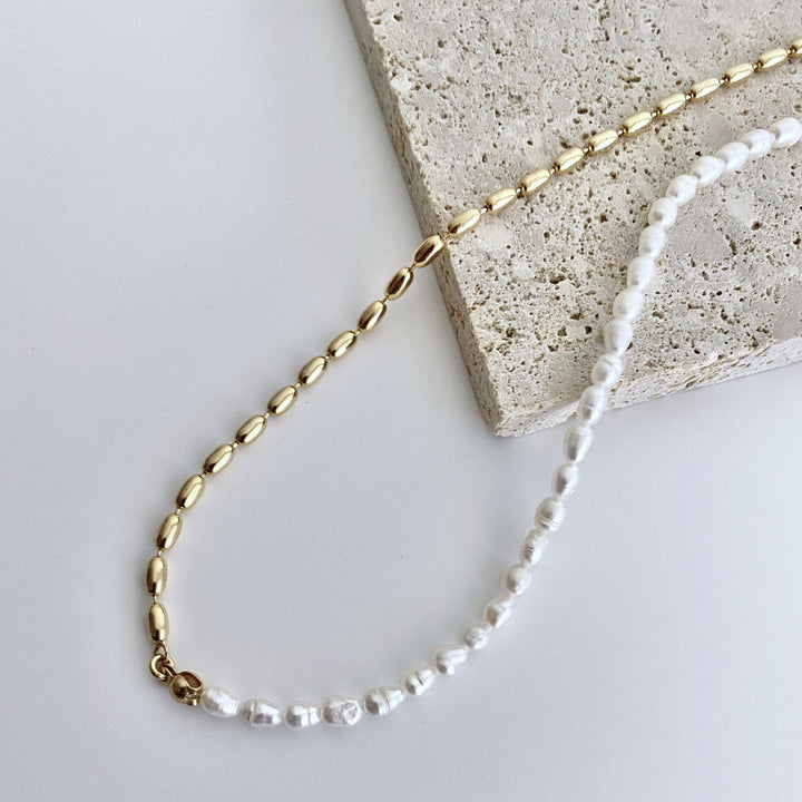 Sterling Silver Grain Pearl Necklace - EVERLIA STUDIO