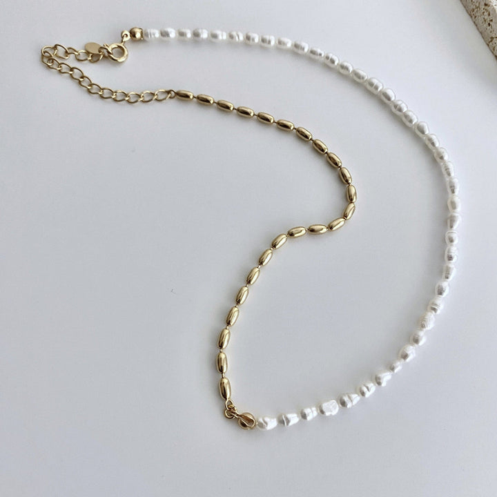 Sterling Silver Grain Pearl Necklace - EVERLIA STUDIO