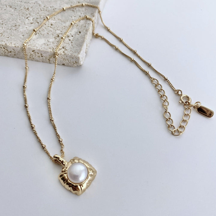 Gold Plated Pearl Necklace - EVERLIA STUDIO