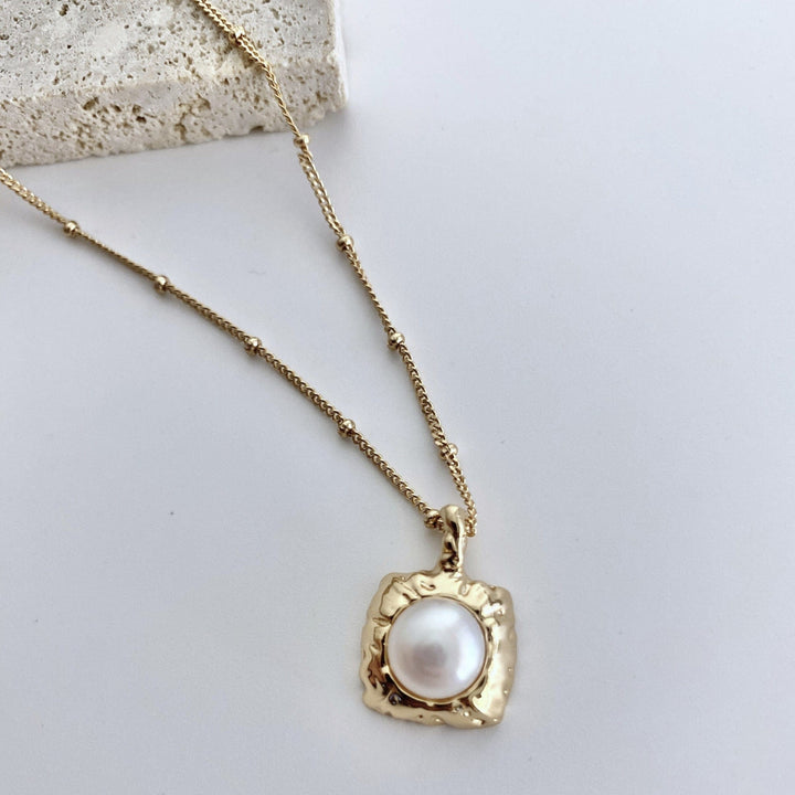 Gold Plated Pearl Necklace - EVERLIA STUDIO