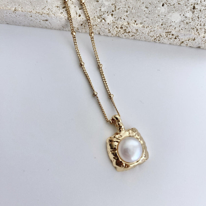 Gold Plated Pearl Necklace - EVERLIA STUDIO