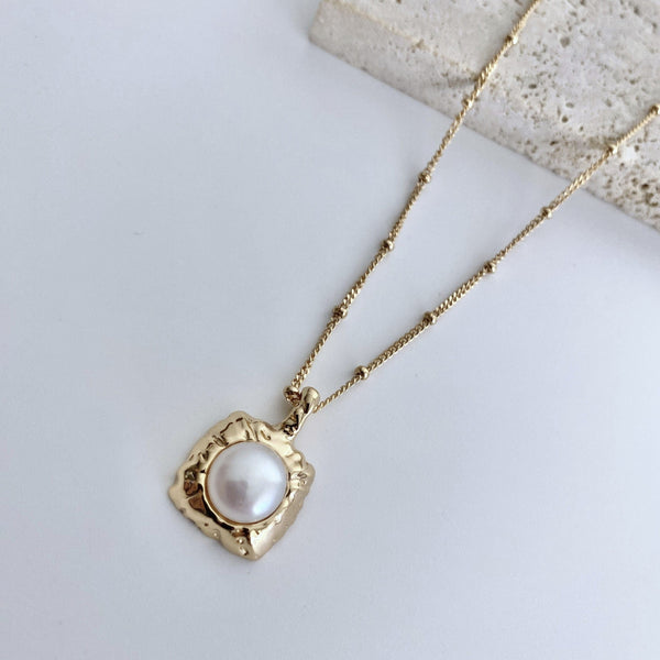 Gold Plated Pearl Necklace - EVERLIA STUDIO