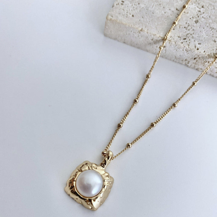 Gold Plated Pearl Necklace - EVERLIA STUDIO