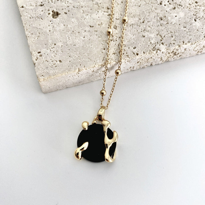 Sterling Silver Onyx Necklace - EVERLIA STUDIO