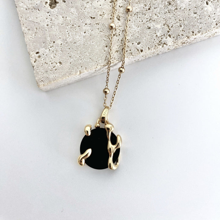 Sterling Silver Onyx Necklace - EVERLIA STUDIO