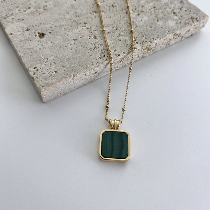 Gold Plated Peacock Stone Necklace - EVERLIA STUDIO