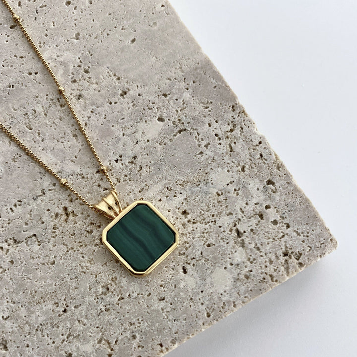 Gold Plated Peacock Stone Necklace - EVERLIA STUDIO