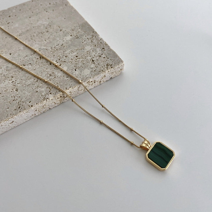 Gold Plated Peacock Stone Necklace - EVERLIA STUDIO