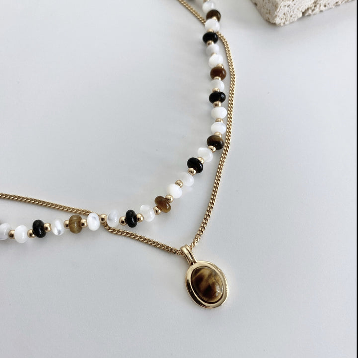 Sterling Silver Tiger Eye Stone Necklace - EVERLIA STUDIO