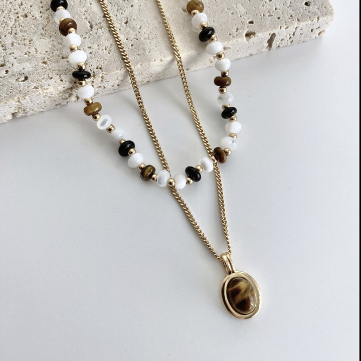 Sterling Silver Tiger Eye Stone Necklace - EVERLIA STUDIO