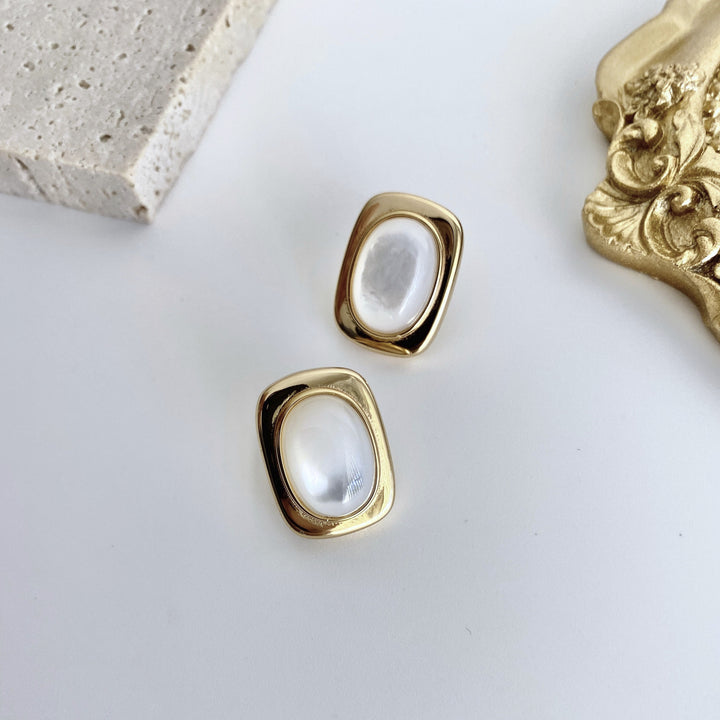 18k Gold-Plated Sterling Silver Mother-of-Pearl Earrings - EVERLIA STUDIO