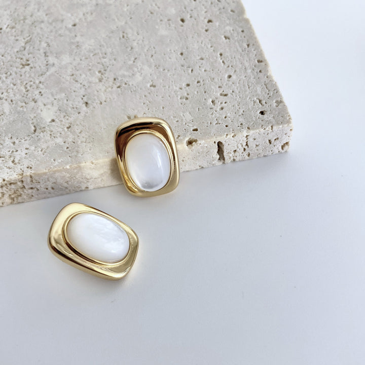 18k Gold-Plated Sterling Silver Mother-of-Pearl Earrings - EVERLIA STUDIO