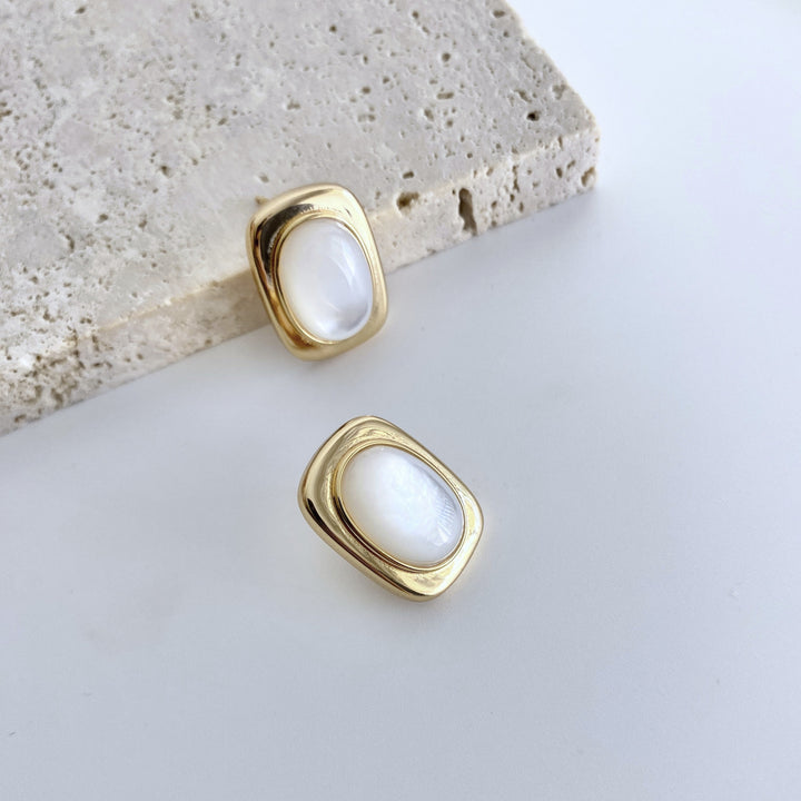 18k Gold-Plated Sterling Silver Mother-of-Pearl Earrings - EVERLIA STUDIO