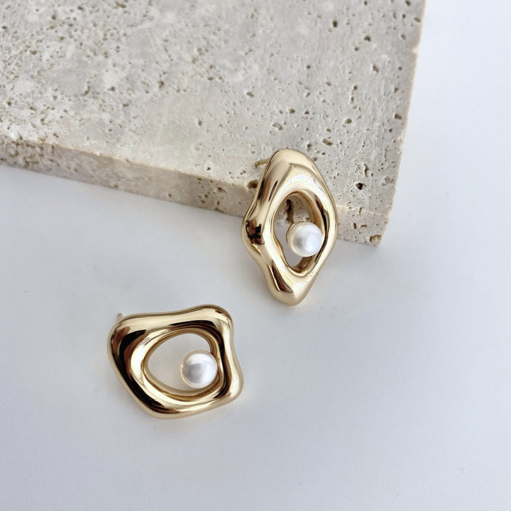 18k Gold-Plated Sterling Silver Pearl Earring - EVERLIA STUDIO