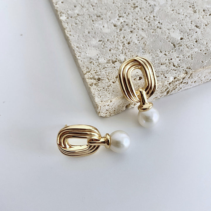 18k Gold-Plated Sterling Silver Pearl Earrings - EVERLIA STUDIO