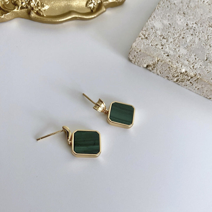 Sterling Silver 18k Gold-Plated Peacock Stone Earring - EVERLIA STUDIO