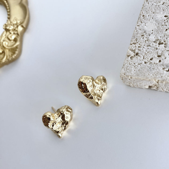 18k Gold-Plated Sterling Silver Heart Earrings - EVERLIA STUDIO