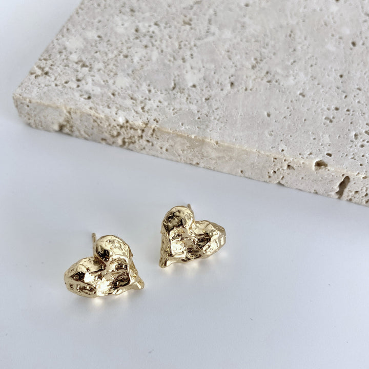 18k Gold-Plated Sterling Silver Heart Earrings - EVERLIA STUDIO