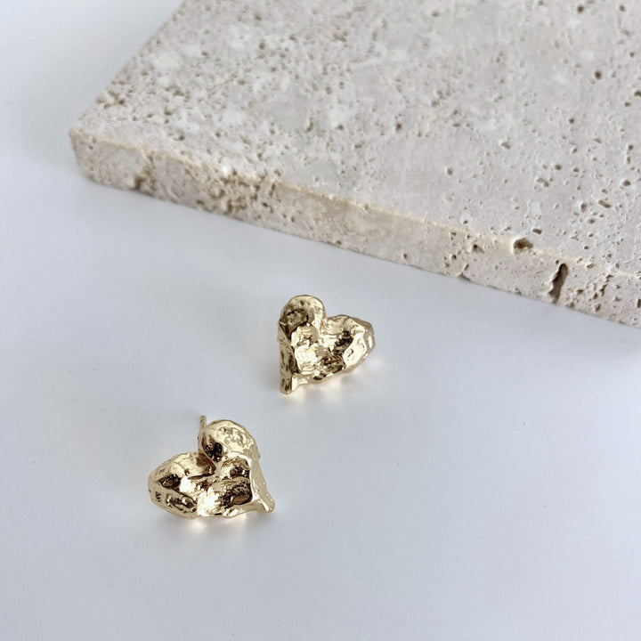 18k Gold-Plated Sterling Silver Heart Earrings - EVERLIA STUDIO