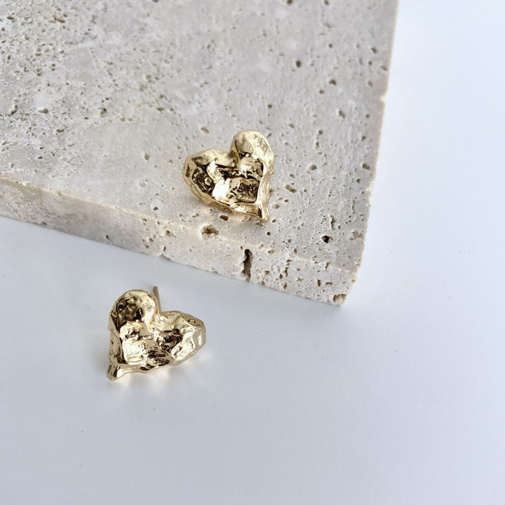 18k Gold-Plated Sterling Silver Heart Earrings - EVERLIA STUDIO