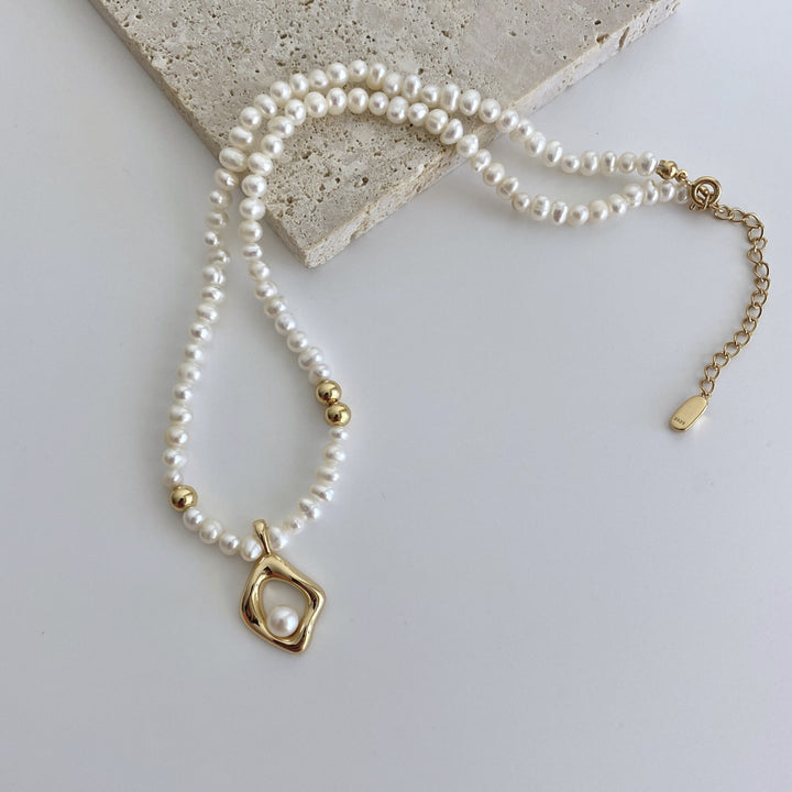 Elegant Gold Plated Pearl Necklace - EVERLIA STUDIO